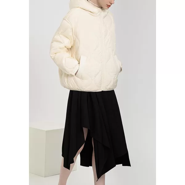 CHARTOU Women Warm Down Jacket Winter Parka Coat Thicken Puffer Jacket Quilted Hooded Full Zip Outdoor Overcoat