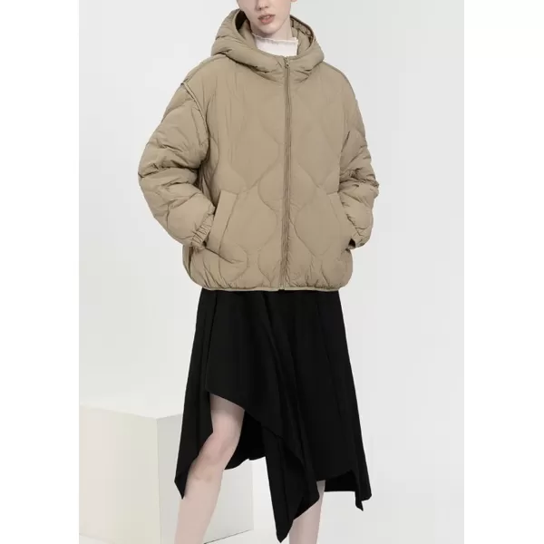 CHARTOU Women Warm Down Jacket Winter Parka Coat Thicken Puffer Jacket Quilted Hooded Full Zip Outdoor Overcoat