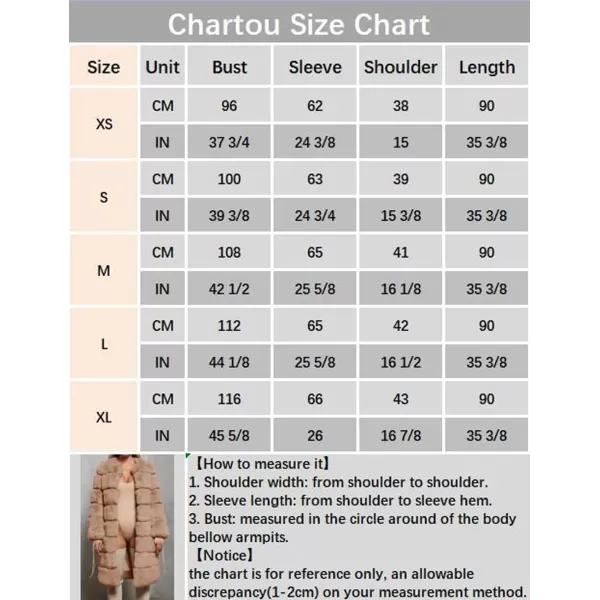 CHARTOU Women Winter Furry Faux Fur Coat Long Puffer Jacket Long Sleeve Open Front Cardigan Overcoat