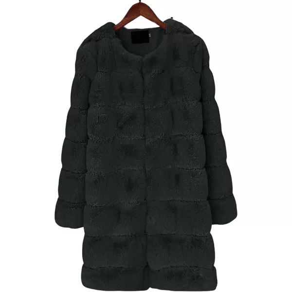 CHARTOU Women Winter Furry Faux Fur Coat Long Puffer Jacket Long Sleeve Open Front Cardigan Overcoat