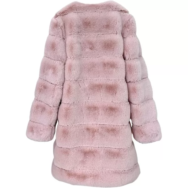 CHARTOU Women Winter Furry Faux Fur Coat Long Puffer Jacket Long Sleeve Open Front Cardigan Overcoat