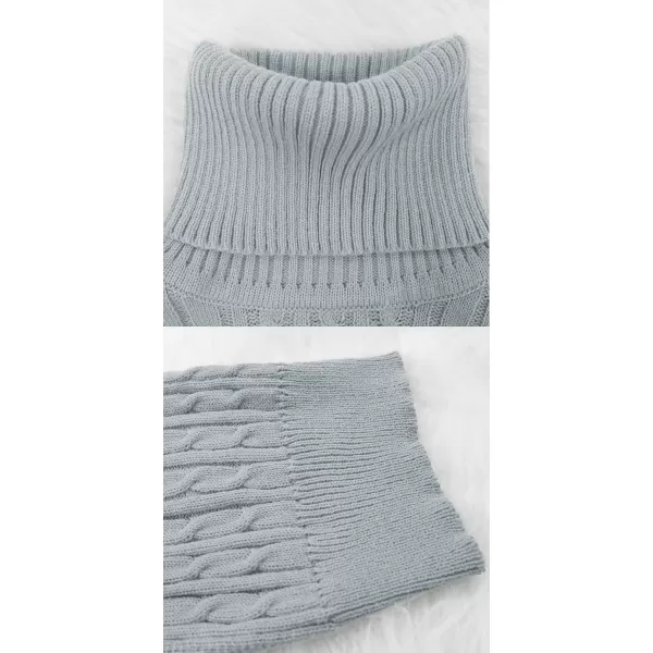 CHARTOU Women's 2 Piece Sweater Dress Sets Cable Knit Turtleneck Jumper Tank Dress Sheath Outfits