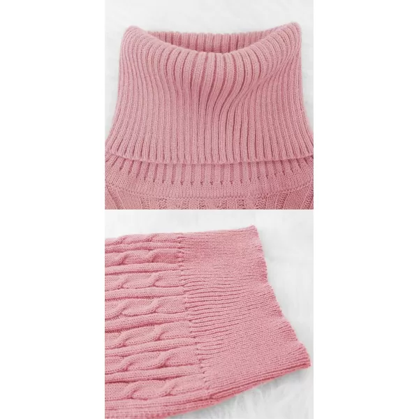 CHARTOU Women's 2 Piece Sweater Dress Sets Cable Knit Turtleneck Jumper Tank Dress Sheath Outfits