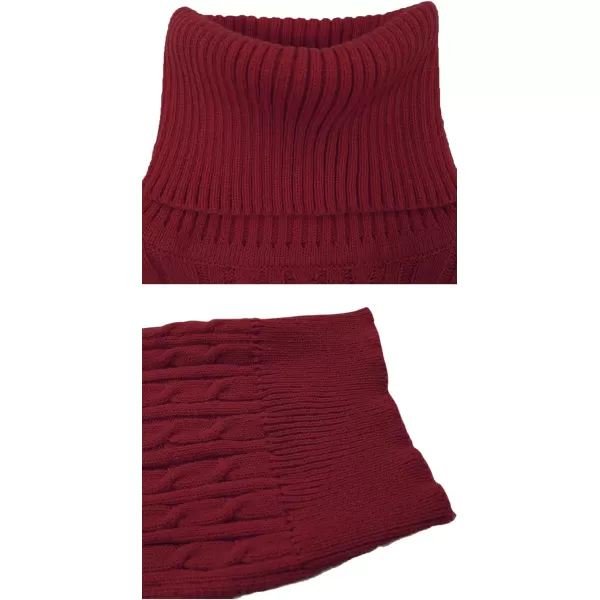CHARTOU Women's 2 Piece Sweater Dress Sets Cable Knit Turtleneck Jumper Tank Dress Sheath Outfits