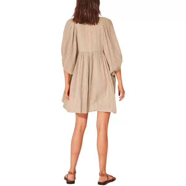 CHARTOU Women's Babydoll Dress V-Neck Elbow Sleeve Flared A-Line Loose Tunic Dress