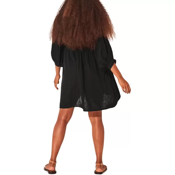 CHARTOU Women's Babydoll Dress V-Neck Elbow Sleeve Flared A-Line Loose Tunic Dress