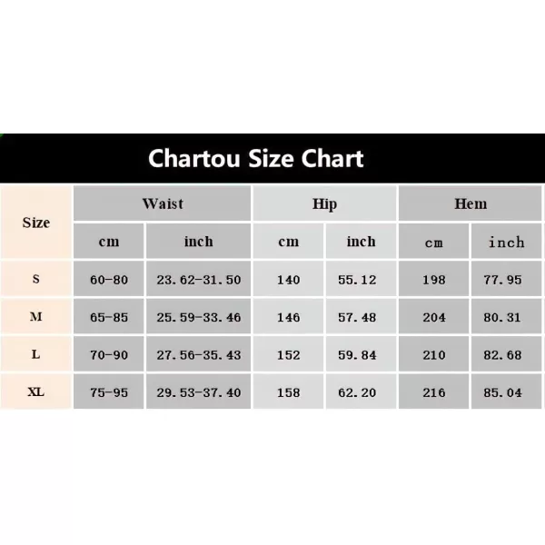 CHARTOU Women's Casual Back Elastic Waist Flared Summer Denim Jean A-Line Midi Skirt