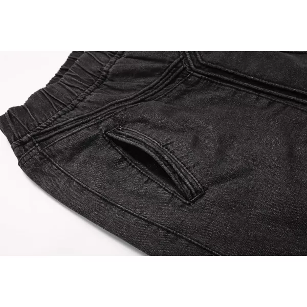 CHARTOU Women's Retro Elastic High Waist Frayed A-Line Maxi Denim Skirt with Pockets