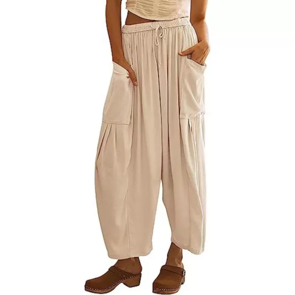 CHARTOU Boho Wide Leg Palazzo Pants for Women Casual Drawstring Pants Beach Flowy Summer Pants Gauze Lounge