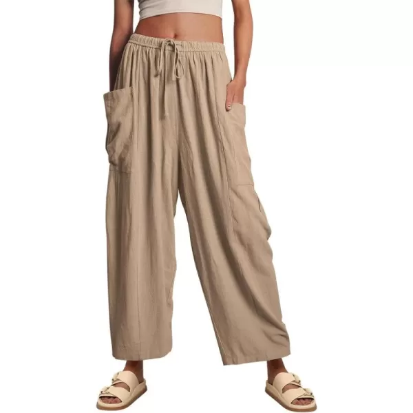 CHARTOU Boho Wide Leg Palazzo Pants for Women Casual Drawstring Pants Beach Flowy Summer Pants Gauze Lounge