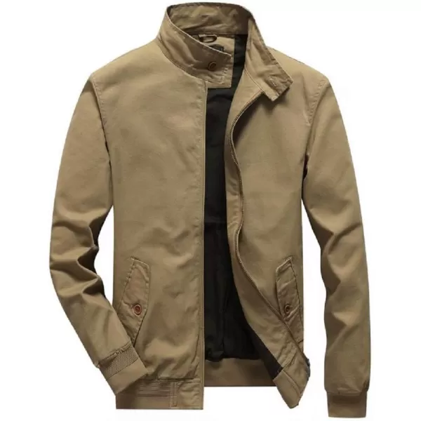 CHARTOU Men's Basic Stand Collar Harrington Military Cargo Short Scooter Bomber Jacket