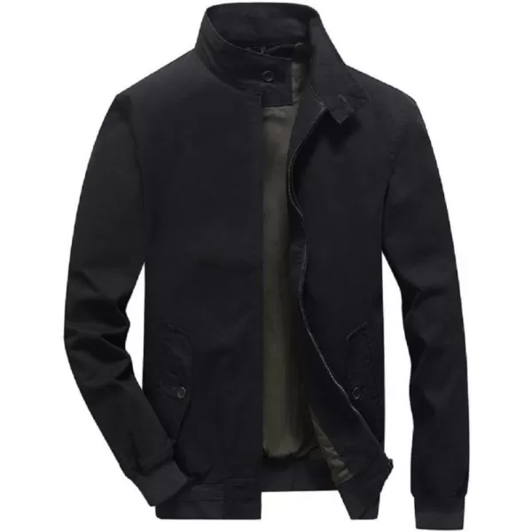 CHARTOU Men's Basic Stand Collar Harrington Military Cargo Short Scooter Bomber Jacket