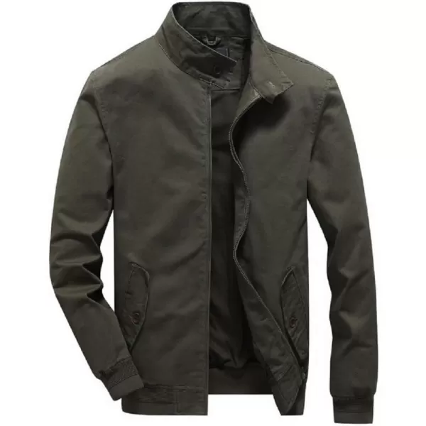 CHARTOU Men's Basic Stand Collar Harrington Military Cargo Short Scooter Bomber Jacket