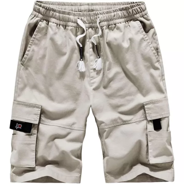 CHARTOU Men's Camo Drawstring Multi Pockets Ripstop Walk Tooling Cargo Shorts