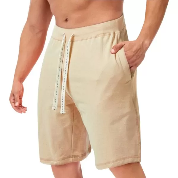 CHARTOU Men's Summer Drawstring Waist Wide Leg Knee-Length Athletic Sweat Shorts