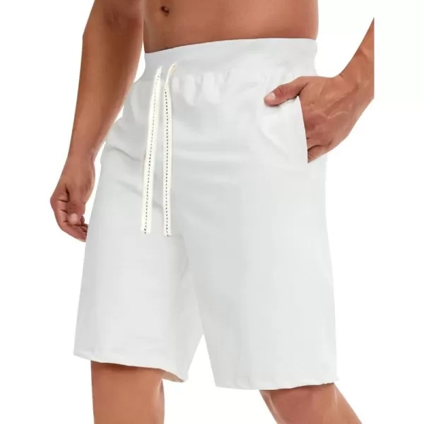 CHARTOU Men's Summer Drawstring Waist Wide Leg Knee-Length Athletic Sweat Shorts