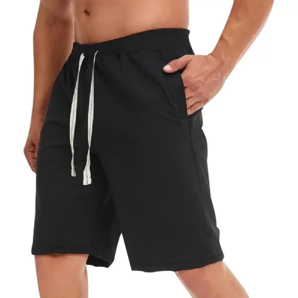 CHARTOU Men's Summer Drawstring Waist Wide Leg Knee-Length Athletic Sweat Shorts