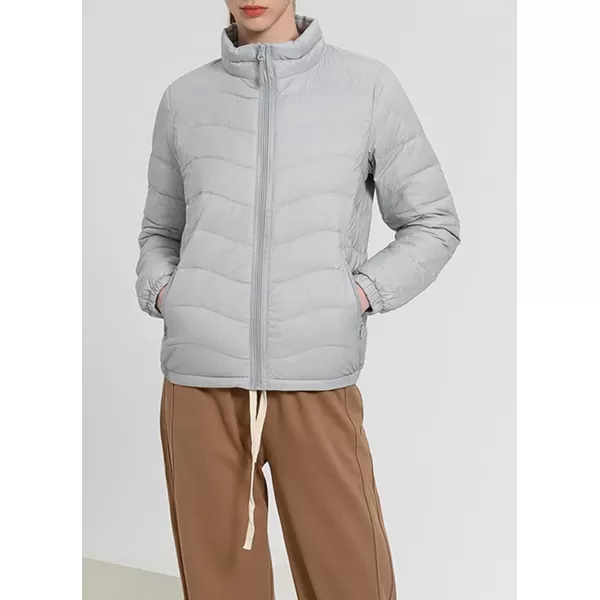 CHARTOU Women Puffer Jacket Lightweight Winter Coat Casual Full Zip Down Jacket Parka Insulated Jacket OvercoatGrey