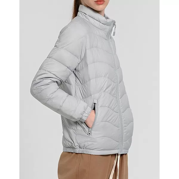 CHARTOU Women Puffer Jacket Lightweight Winter Coat Casual Full Zip Down Jacket Parka Insulated Jacket OvercoatGrey