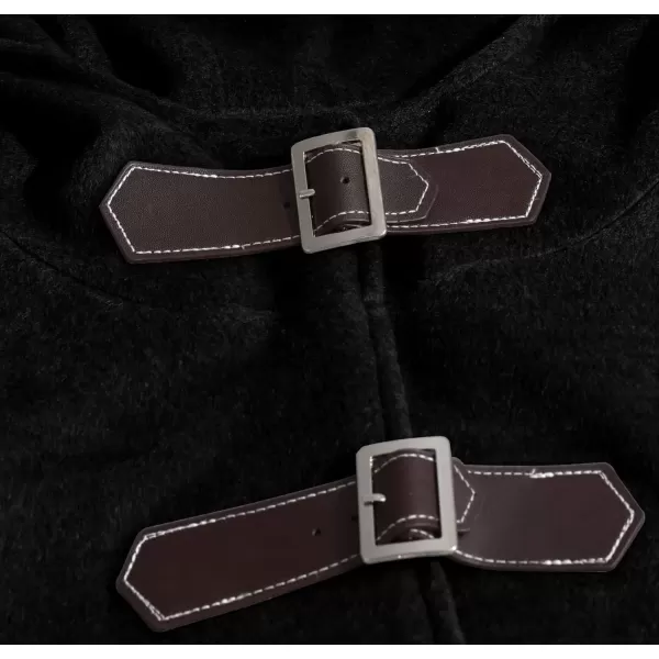 imageCHARTOU Womens Cute BatwingSleeve Hooded Wool Baggy Poncho Cape Cardigans OutwearHblack