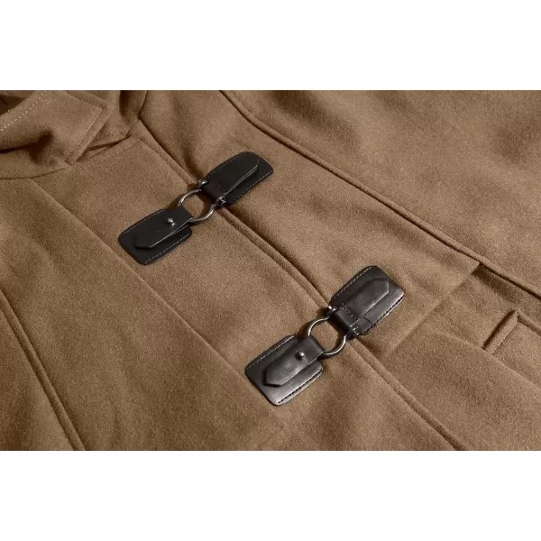 imageCHARTOU Womens Cute BatwingSleeve Hooded Wool Baggy Poncho Cape Cardigans OutwearKhaki