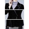 imageCHARTOU Womens Elegant Velvet One Button Maxi Trench Coat Pocket Party OvercoatBlack