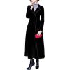imageCHARTOU Womens Elegant Velvet One Button Maxi Trench Coat Pocket Party OvercoatBlack