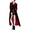 imageCHARTOU Womens Elegant Velvet One Button Maxi Trench Coat Pocket Party OvercoatBurgundy