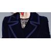 imageCHARTOU Womens Elegant Velvet One Button Maxi Trench Coat Pocket Party OvercoatNavy