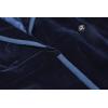 imageCHARTOU Womens Elegant Velvet One Button Maxi Trench Coat Pocket Party OvercoatNavy