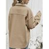 imageCHARTOU Womens Loose Turn Down Lapel Single Breasted Short Pea Coat JacketKhaki