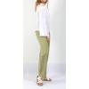 imageCHARTOU Womens Summer Drawstring Waist Wide Leg Loose Cotton Linen Palazzo PantsGreen