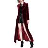 imageCHARTOU Womens Elegant Velvet One Button Maxi Trench Coat Pocket Party OvercoatBurgundy