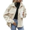 imageCHARTOU Womens Loose Turn Down Lapel Single Breasted Short Pea Coat JacketApricot