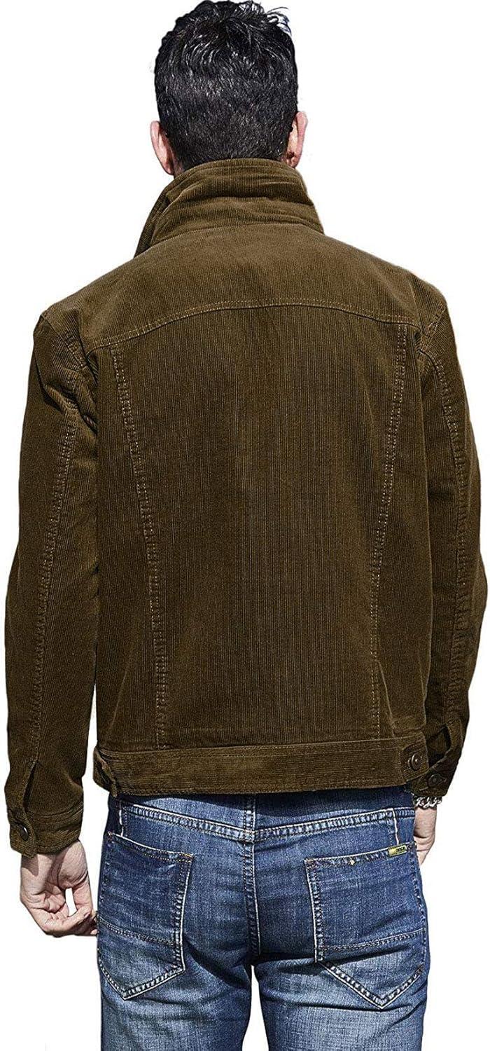 imageCHARTOU Mens Vintage ButtonFront Slim Fit Corduroy Denim JacketCoffee