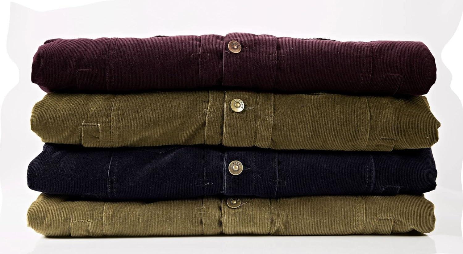 imageCHARTOU Mens Vintage ButtonFront Slim Fit Corduroy Denim JacketCoffeefleece