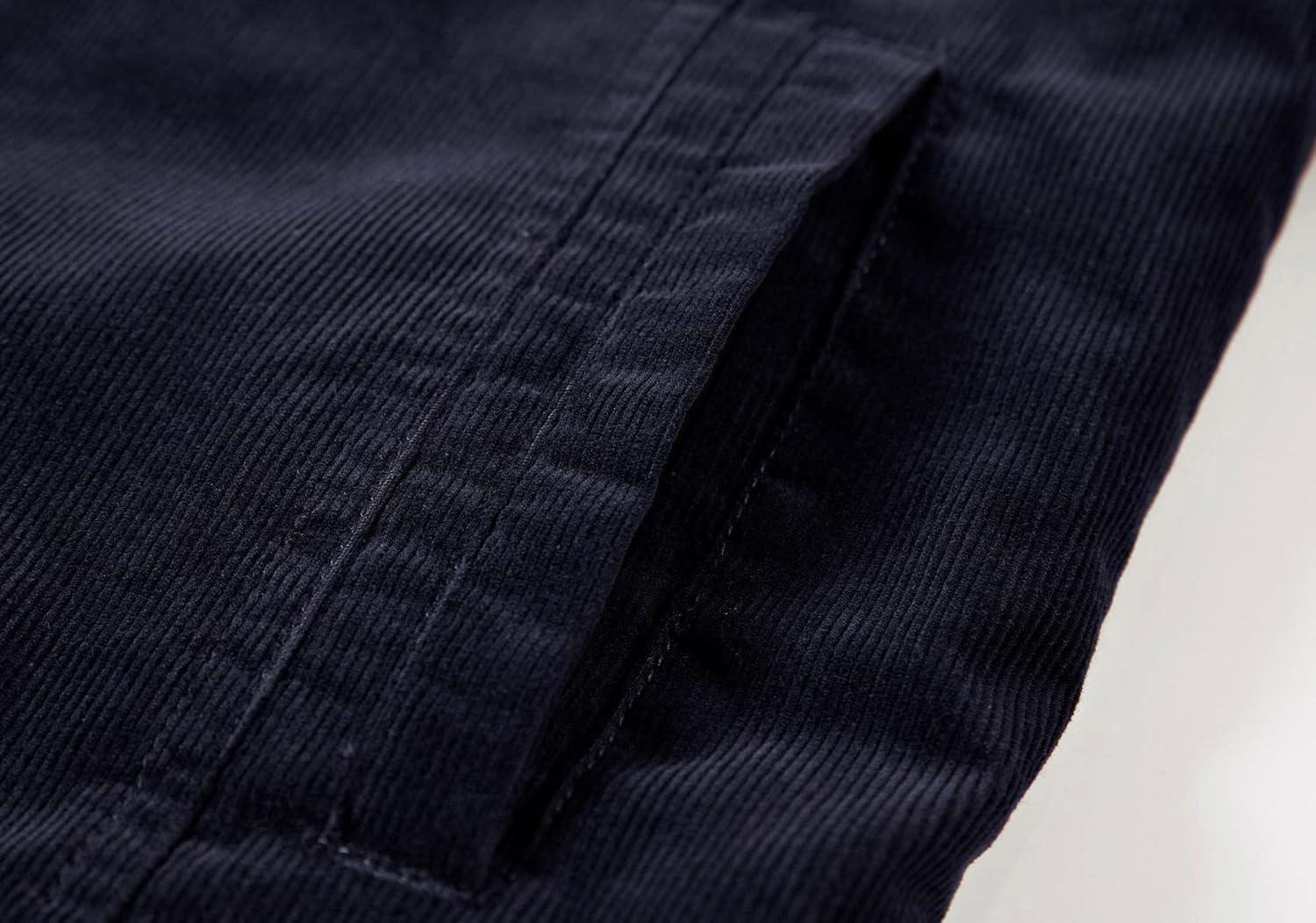 imageCHARTOU Mens Vintage ButtonFront Slim Fit Corduroy Denim JacketNavybluefleece