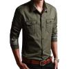 imageCHARTOU Mens Classic Retro Military Camouflage Lined Patchwork ShirtArmygreen