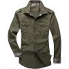 imageCHARTOU Mens Classic Retro Military Camouflage Lined Patchwork ShirtArmygreen