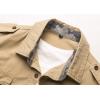 imageCHARTOU Mens Classic Retro Military Camouflage Lined Patchwork ShirtKhaki