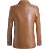 imageCHARTOU Mens Regular Fit Button Down Lined Business Lambskin Leather Jacket Blazer with PocketsCamel