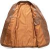 imageCHARTOU Mens Regular Fit Button Down Lined Business Lambskin Leather Jacket Blazer with PocketsCamel