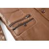 imageCHARTOU Mens Regular Fit Button Down Lined Business Lambskin Leather Jacket Blazer with PocketsCamel