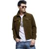 imageCHARTOU Mens Vintage ButtonFront Slim Fit Corduroy Denim JacketCoffee