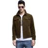 imageCHARTOU Mens Vintage ButtonFront Slim Fit Corduroy Denim JacketCoffee