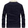 imageCHARTOU Mens Vintage ButtonFront Slim Fit Corduroy Denim JacketNavybluefleece