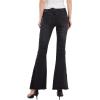 imageCHARTOU Womens Asymmetric Tassel Flared Slit Ripped Jeans Denim PantsBlack