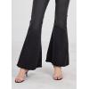imageCHARTOU Womens Asymmetric Tassel Flared Slit Ripped Jeans Denim PantsBlack
