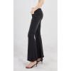 imageCHARTOU Womens Asymmetric Tassel Flared Slit Ripped Jeans Denim PantsBlack