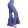 imageCHARTOU Womens Asymmetric Tassel Flared Slit Ripped Jeans Denim PantsBlue